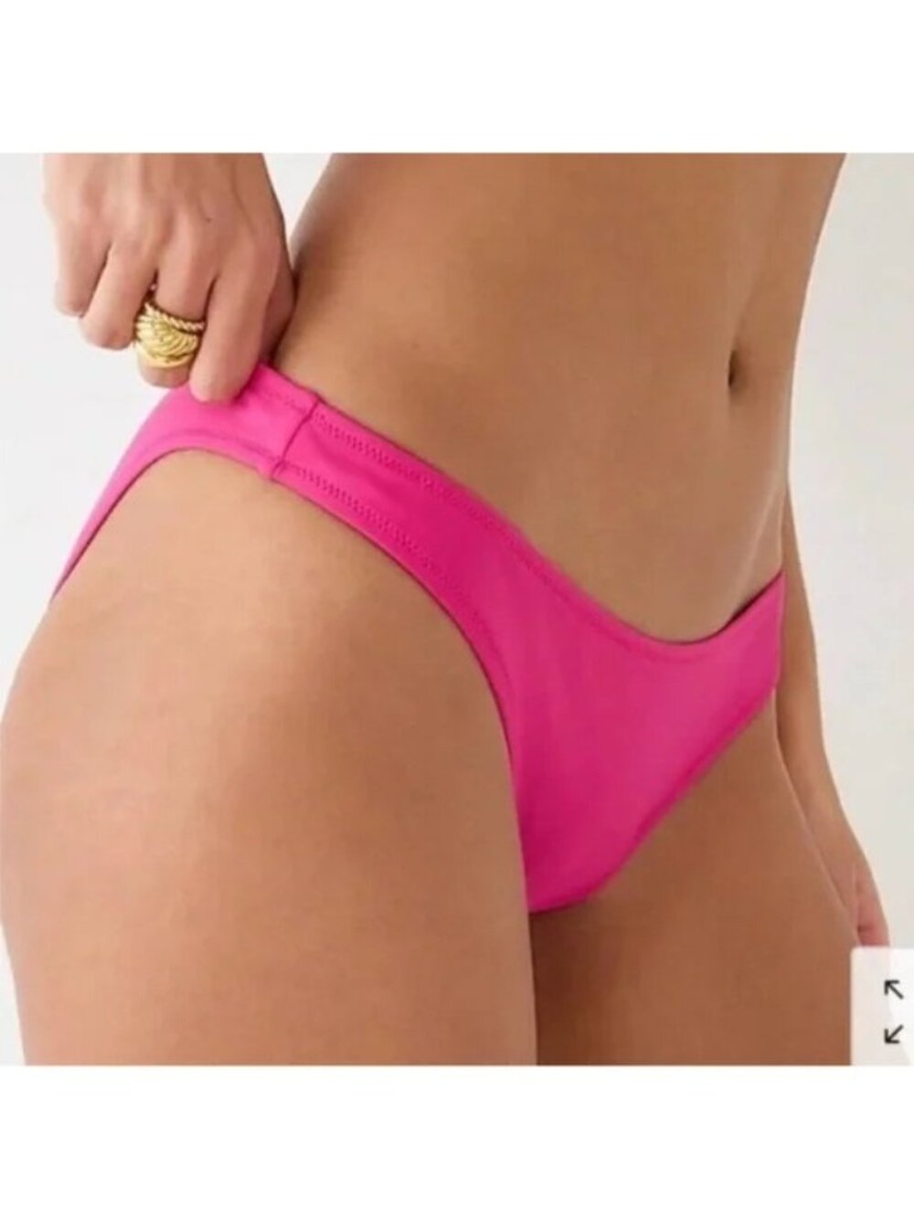 J. Crew Women's High Leg Bikini Bottom Pink Size M NWT